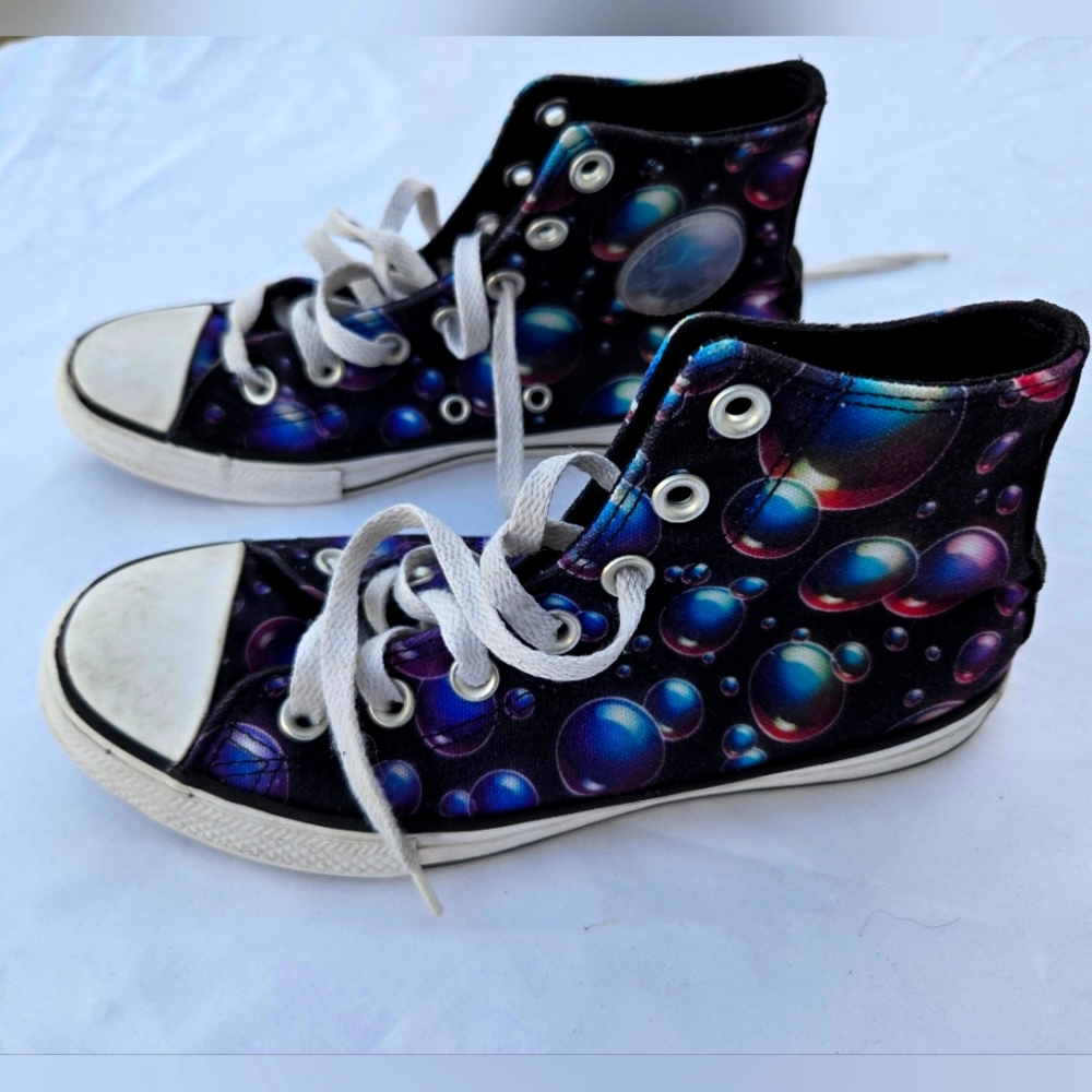 Bubble on Black Converse All Star High Tops